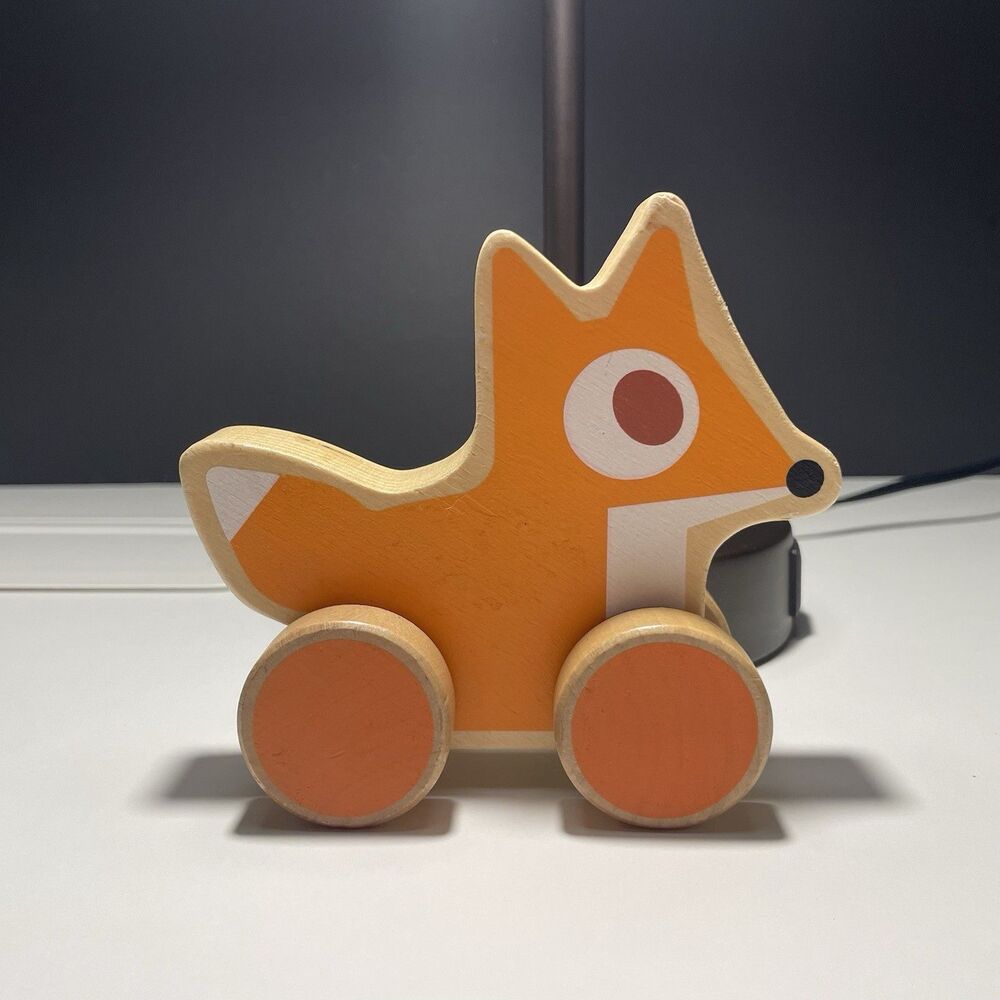 PBS Kids Wooden Fox Push Toy on Wheels